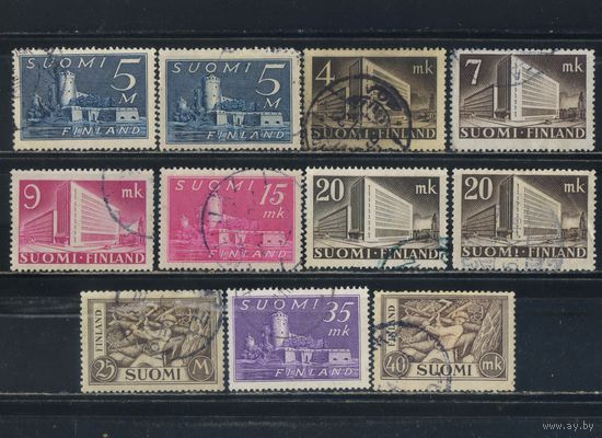 Финляндия 1930-52 Олафсборг Почтовая администрация Хельсинки Лесоруб Стандарт #155,157,221,269-70,317-8,360,406