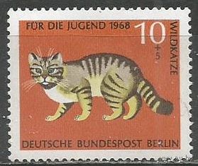 Западный Берлин. Европейская лесная кошка. 1968г. Mi#316.
