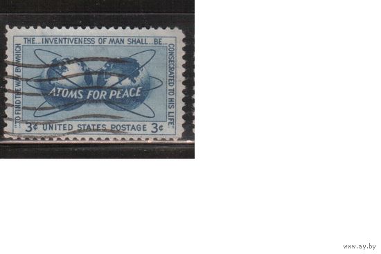 США-1955, (Мих.691), гаш. ,Мирный атом, (одиночка),