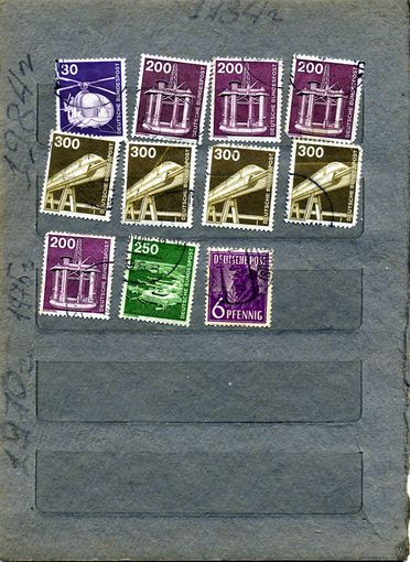 ФРГ, 1975,  ПРОМЫШЛЕННОСТЬ, ТЕХНИКА, СБОРНЫЙ ЛОТ  , 11м т по 10 коп ш  гашеная