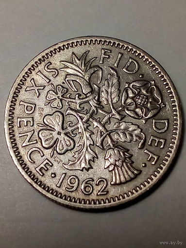 6 пенсов Великобритания 1962 год