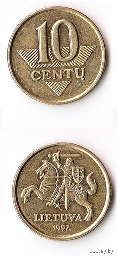 10 центов Литва 1997 год