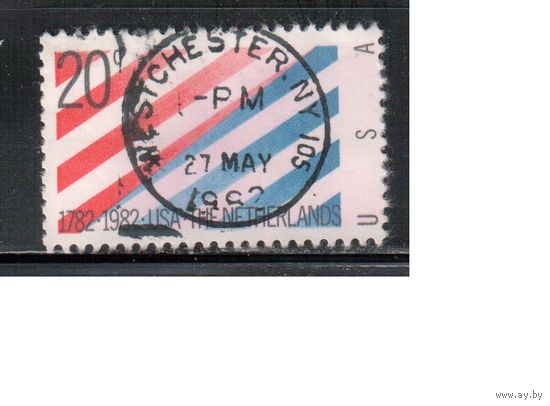 США-1982, (Мих.1582) , гаш. , Нидерланды, Флаг  (одиночка), (1)