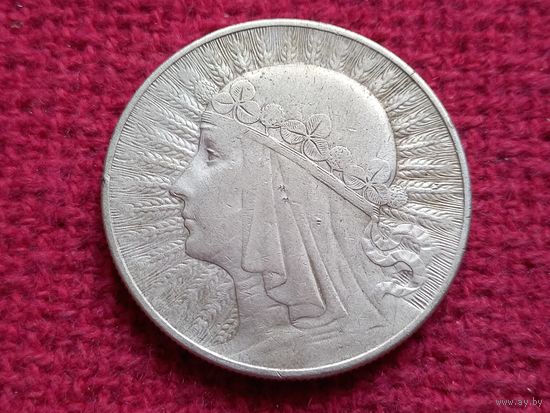 10 злотых 1933 г. Польша. Серебро.