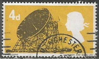 Британия. Королева Елизавета II. Радиотелескоп в Манчестере. 1966г. Mi#430.