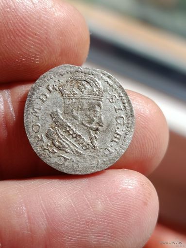 Грош сигизмунда 3 в щите с