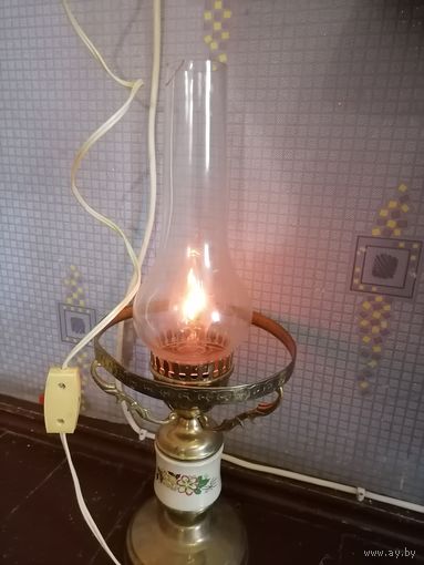Лампа с огоньком латунная