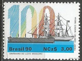 Бразилия. 100 лет Бразильскому списку Ллойда. 1990г. Mi#1345.