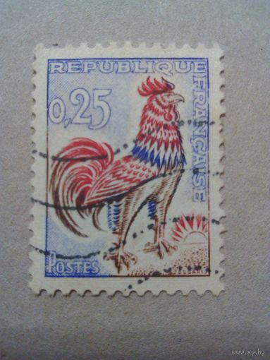 Франция. Галльский петух. 1962г. гашеная