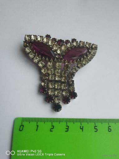 Шикарнейшая брошь Чехословакия Бабочка в очень хорошем состоянии самая привлекательная цена трёхдневный аукцион