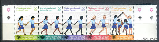 Рождественские острова (о-в Рождества) - 1979г. - международный год детей - 5 марок - сцепка - полная серия, MNH [Mi 110-114]. #4-B6-Z-1-20