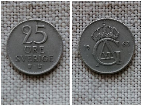 Швеция 25 эре 1963