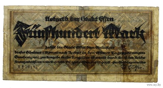 Германия (Essen), 500 марок 1922 год.