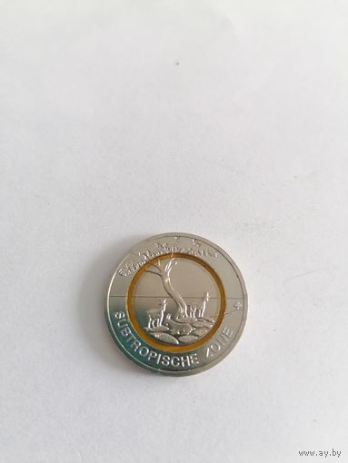 Монета 5 евро субтропическая зона