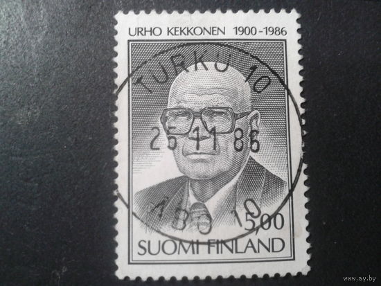 Финляндия 1986 памяти президента страны, траурная марка
