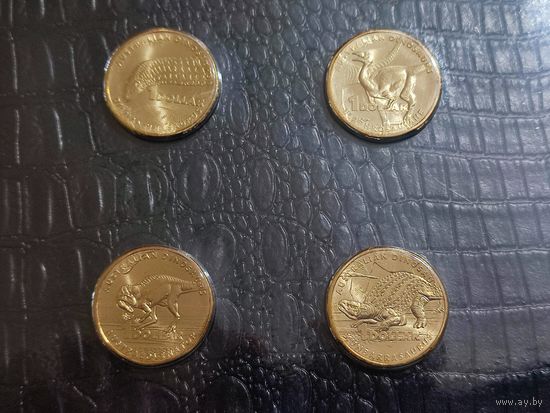 Австралия 1 доллар 2022 г. Динозавры набор 4 шт.