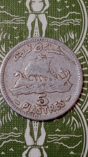Ливан 5 пиастров 1952 корабль