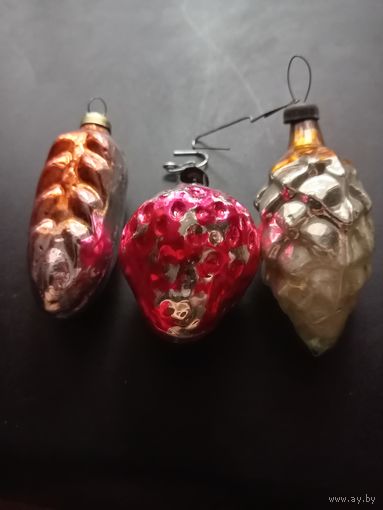 Ёлочная игрушка СССР 3 штуки