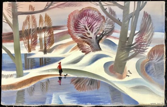 Чепик М.Ф. Пейзаж. Х/М. р.60/38,5 см. 1985г.