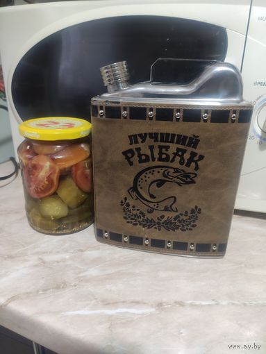 Фляга-канистра на 1,5 литра подарочная ""Лучший рыбак"