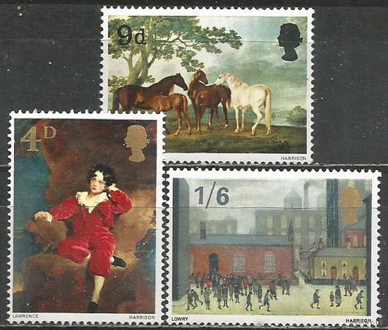 Британия. Живопись британских художников. 1967г. Mi#466-68. Серия.