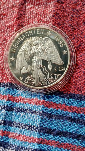 Швейцария 5 экю 1995 рождество