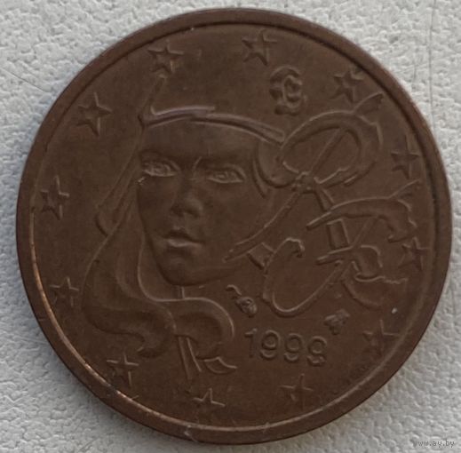 Франция 2 евроцента 1999 г.