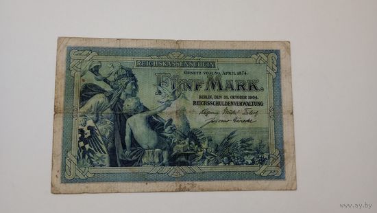 Германия 5 марок 1904
