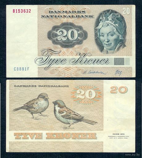 Дания 20 крон 1972 год.