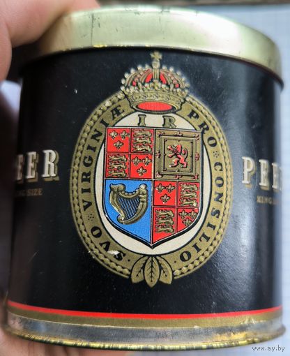 Антикварная жестяная банка для сигарет Германия 1950 год