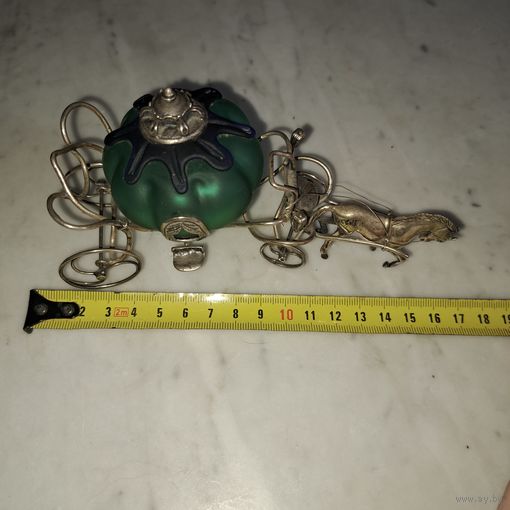 Карета Серебро. Большая. Италия Murano. Винтаж середина 20 века.