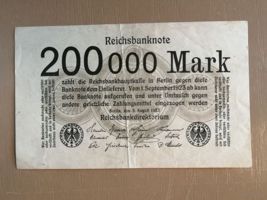 Германия, 200.000 марок,1923 год, Ro.99b (DEU-111), без в/з