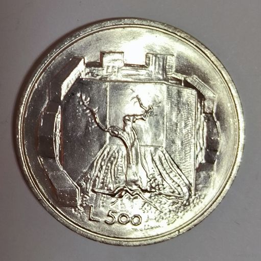 С рубля! 500 лир 1976 Сан-Марино серебро 835 проба