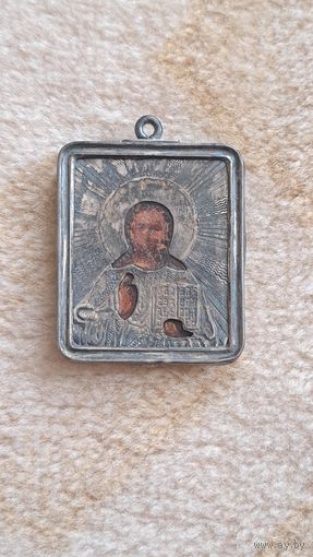 Икона Господь Вседержитель,  серебро 84.