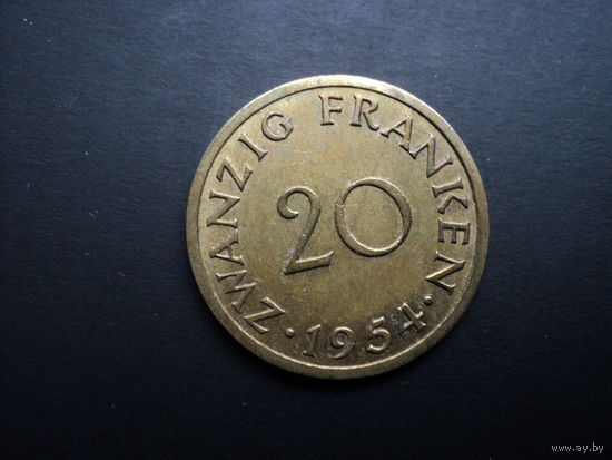 Саар (Германия) 20 франков 1954