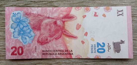 Werty71  Аргентина 20 песо 2017 UNC банкнота