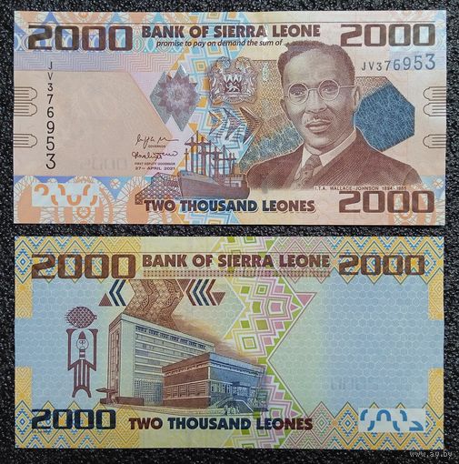 2000 леоне Сьерра-Леоне 2021 г. UNC