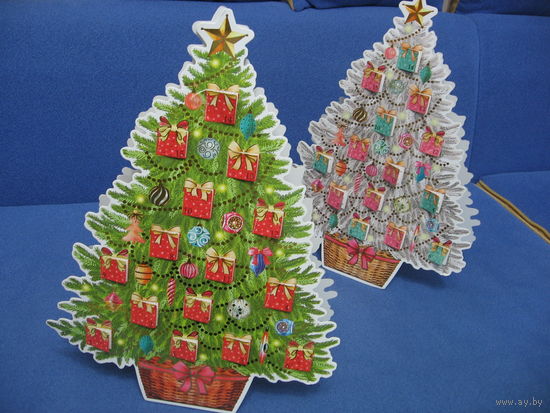 Ёлка настольная с отрывными окошками-сюрприз 44х33