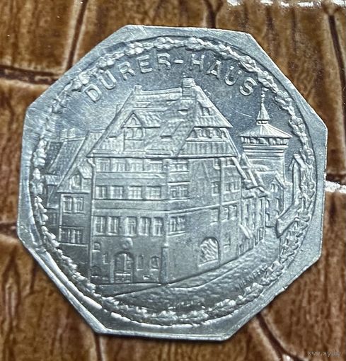 Германия Нюрнберг нотгельд 20 пфеннигов 1920 год. Дом Дюрера. трамвайный жетон