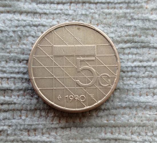 Werty71 Нидерланды 5 гульденов 1990