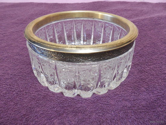 Конфетница. Хрусталь в серебре. 875.