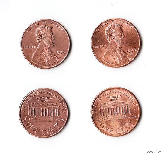 1 цент США 1996 (D) года