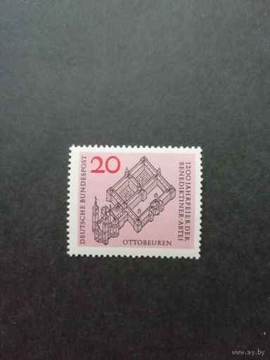 ФРГ 1964 Марка "1200 лет аббатства Оттобойрен" (чистая**) Мi.428 каталог 0.30 евро