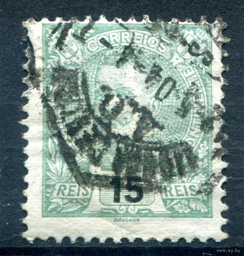 Португалия (Королевство) - 1898/1905г. - Король Карлуш I, 15 R - 1 марка - гашёная [Mi 146]. #1-Po-13-A-1