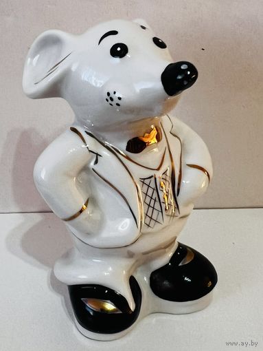 Статуэтка фарфоровая с позолотой "Крыса" (Мышь. МЫШОНОК.) ДФЗ  АУКЦИОН не с рубля без МПЦ.