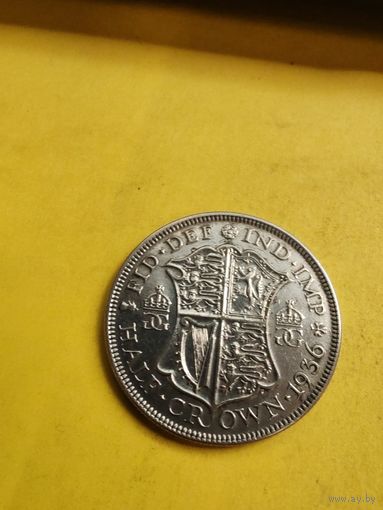 1/2 кроны 1936 года, ( Король Георг V (1910 - 1936)) Состояние отличное, СМОТРИТЕ ДР. МОИ ЛОТЫ.