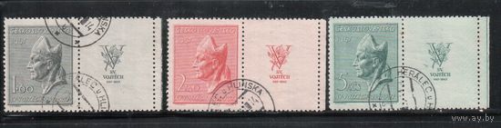 Чехословакия-1947,(Мих.515-517)  гаш.   , Религия, Святой Войтех(полная серия)(2)(каталог= 45 евро)