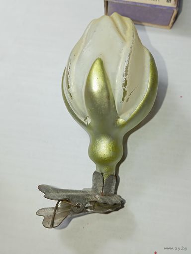 Игрушка на ёлку , Бутон Хлопка , винтаж , стекло , СССР . С 15 рублей