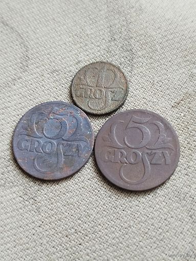 Распродажа - 1 грош 1928г,5 грошей 1923,1928гг.,Втора Республика ПОЛЬША