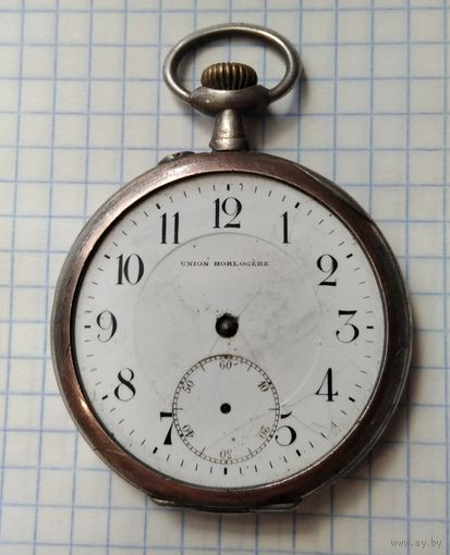 Часы UNION HORLOGERE карманные. Швейцария. корпус серебро 800